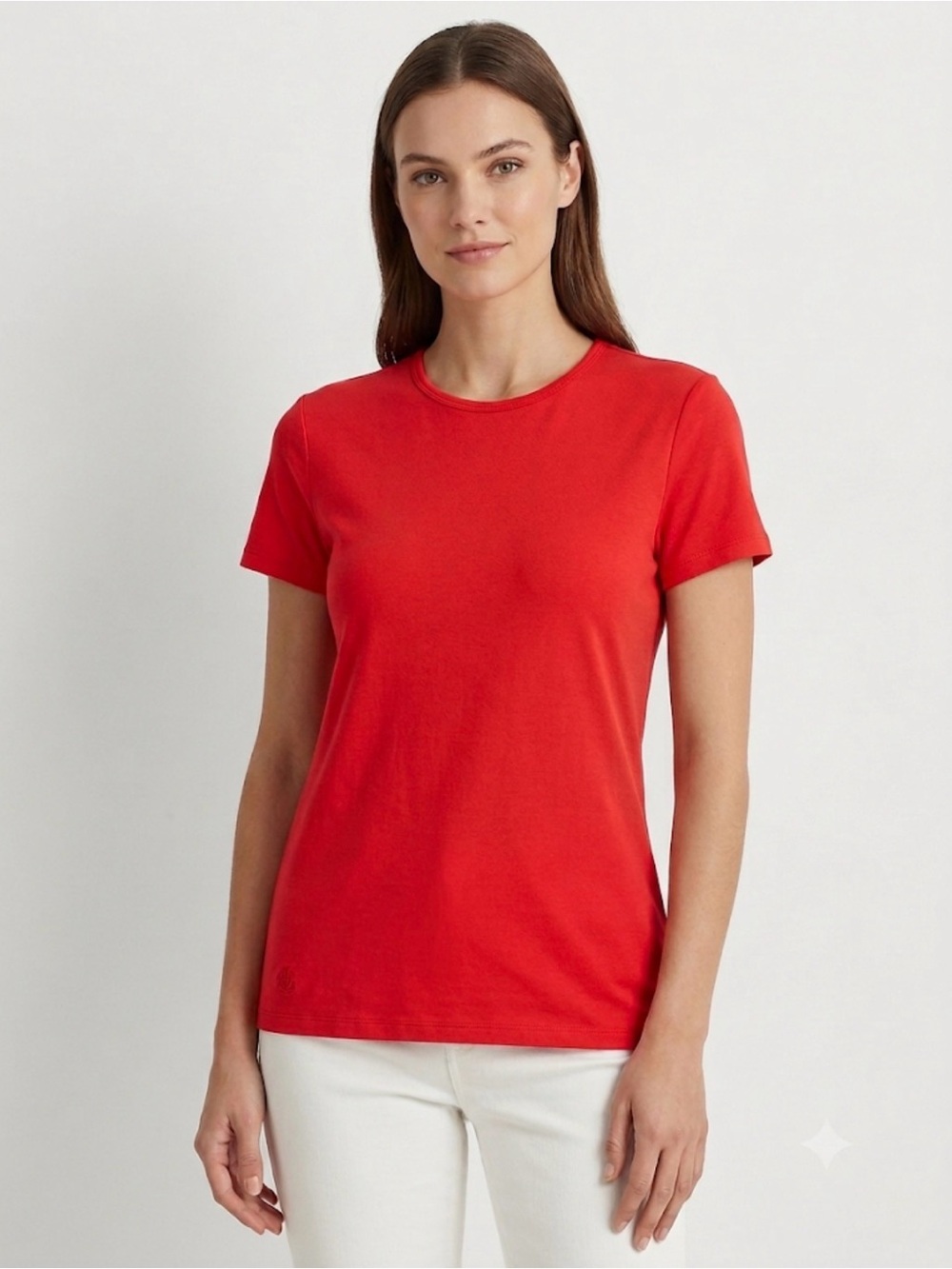 NWT L/G Large Lauren Ralph Lauren Red Crewneck Short Sleeve Tee Shirt Casual